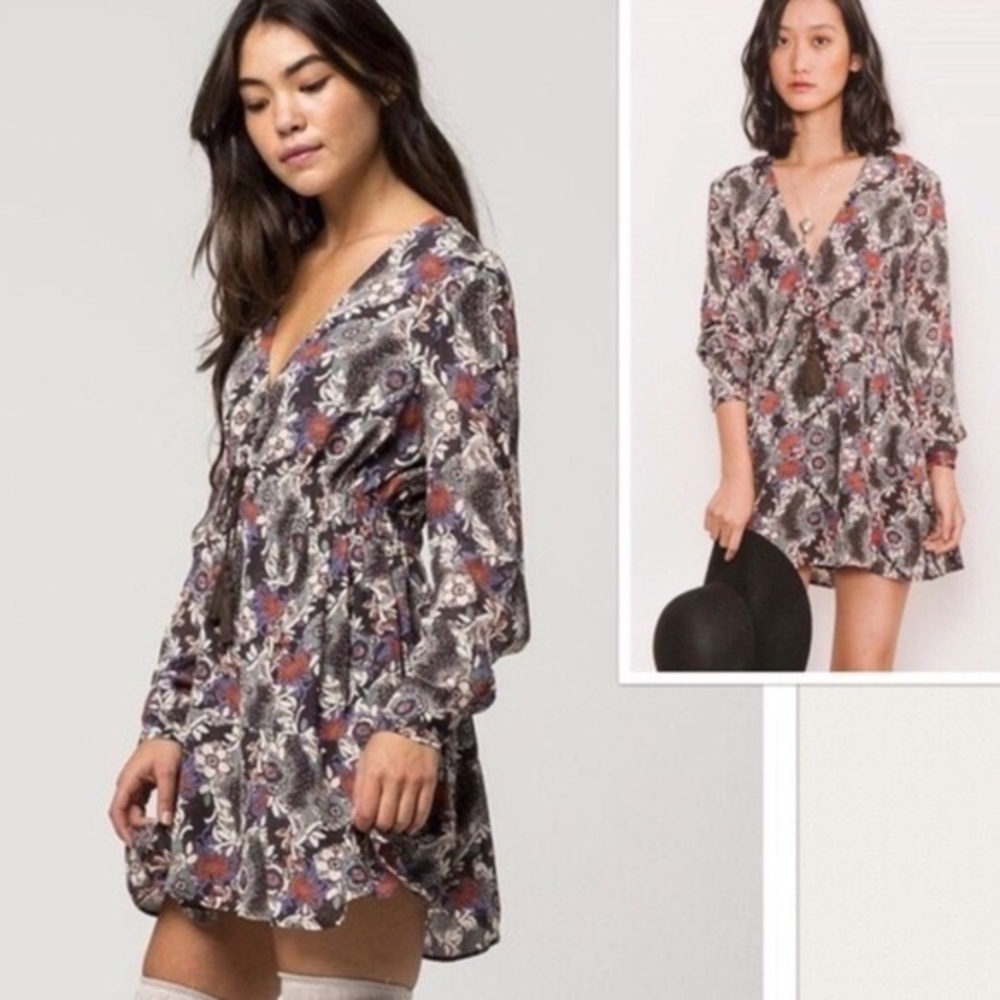 Free People Floral Cinched Waist Tunic w/Pockets!